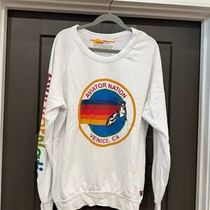 Classic Aviator Nation White Sweatshirt with Venice logo XXL